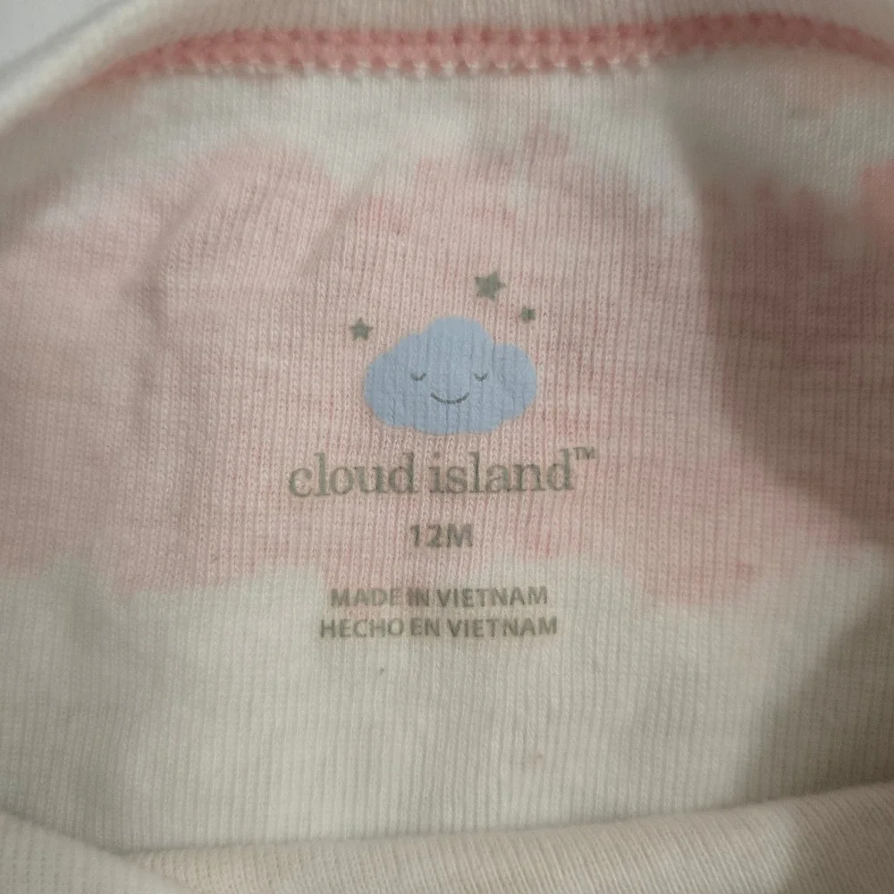 Cloud Island Baby Girls 12M Watercolor Stripe Bodysuit and Pants 2pc Set Cotton